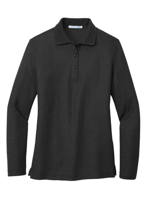 Adult Women's Pique Long Sleeve Embroidered Polo Shirts - Middle School