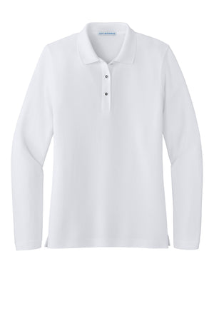 Adult Women's Pique Long Sleeve Embroidered Polo Shirts - Elementary School