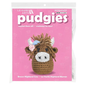 NEW Pudgies Highland Coo Crochet Kit by Leisure Arts