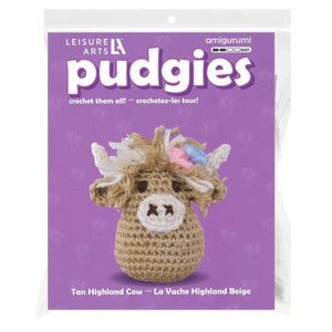NEW Pudgies Highland Coo Crochet Kit by Leisure Arts