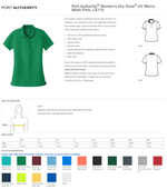 Women's Size Dry-Zone Embroidered Polo Shirts - Elementary School