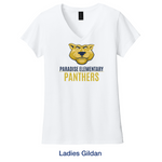 Ladies Cut Crew & V-Neck T-Shirts - Paradise Elementary Panthers