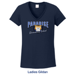 Ladies Cut Crew & V-Neck T-Shirts - Paradise Elementary School