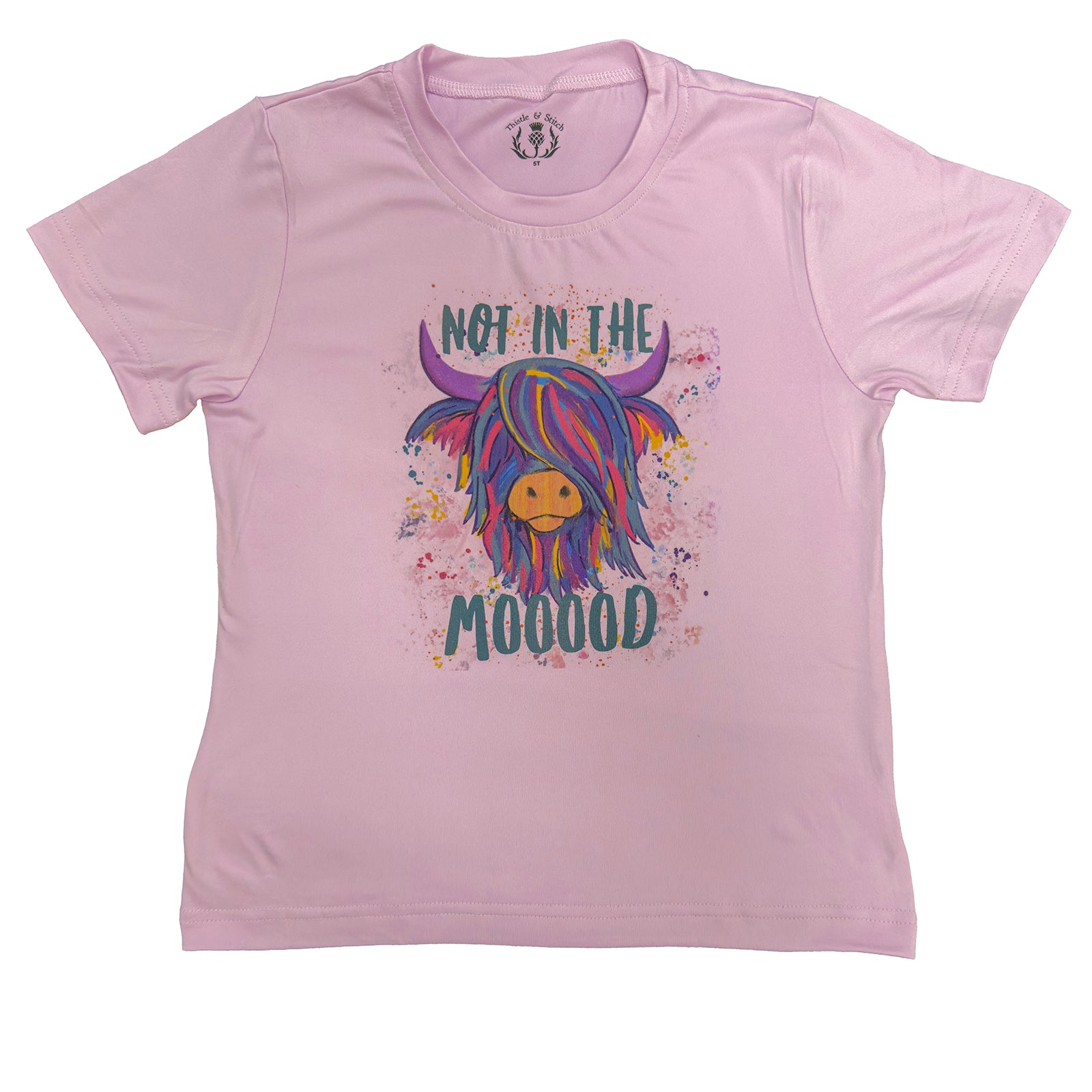 Not in the Mooood Colorful Highland Coo Infant Onesies and Toddler Shirts