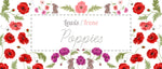 Poppies on Light Grey - Fabric by the 1/4 Yard