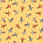 Scarecrows on Harvest Yellow - Fabric by the 1/4 Yard