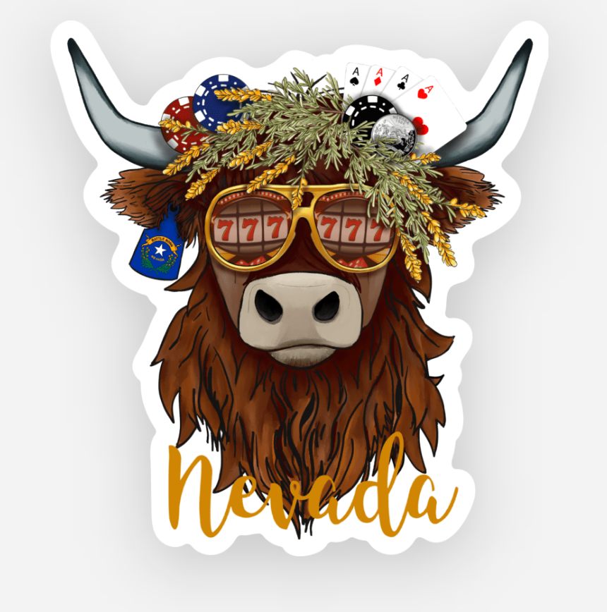Choose Your State - Highland Coo 3" Stickers