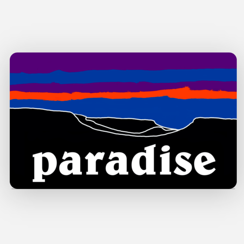 Paradise Butte Creek Canyon Silhouette 3" Sticker