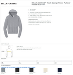 Youth BELLA+CANVAS Pullover Hoodie - Middle School