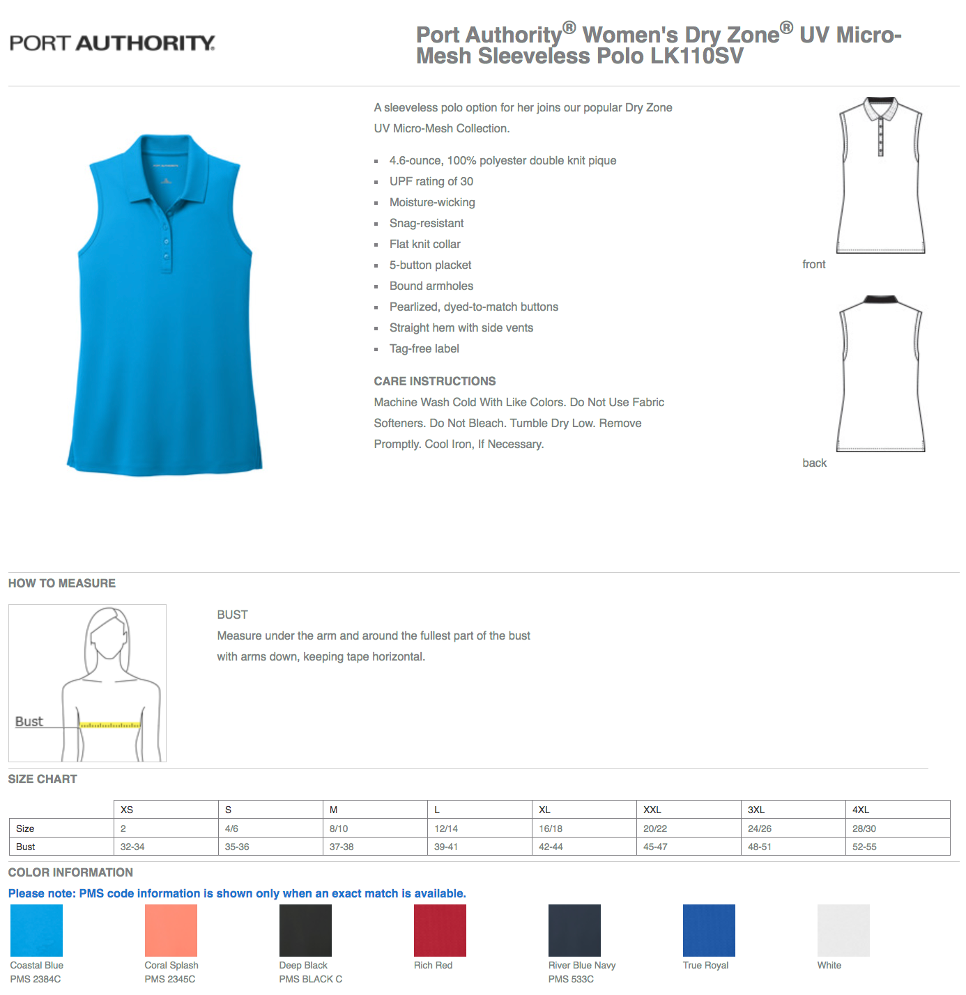 Elementary School Colors Dry-Zone Embroidered Polo Shirts - Youth/Adult/Women's
