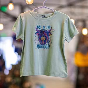 Not in the Mooood Colorful Highland Coo Infant Onesies and Toddler Shirts