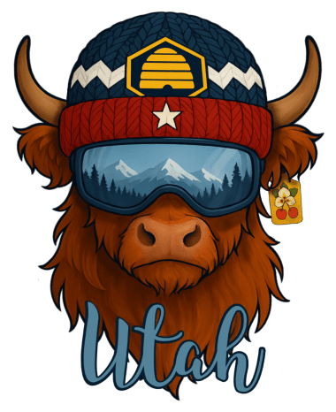 Choose Your State - Highland Coo 3" Stickers