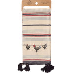 Chickens Striped Kitchen Towel