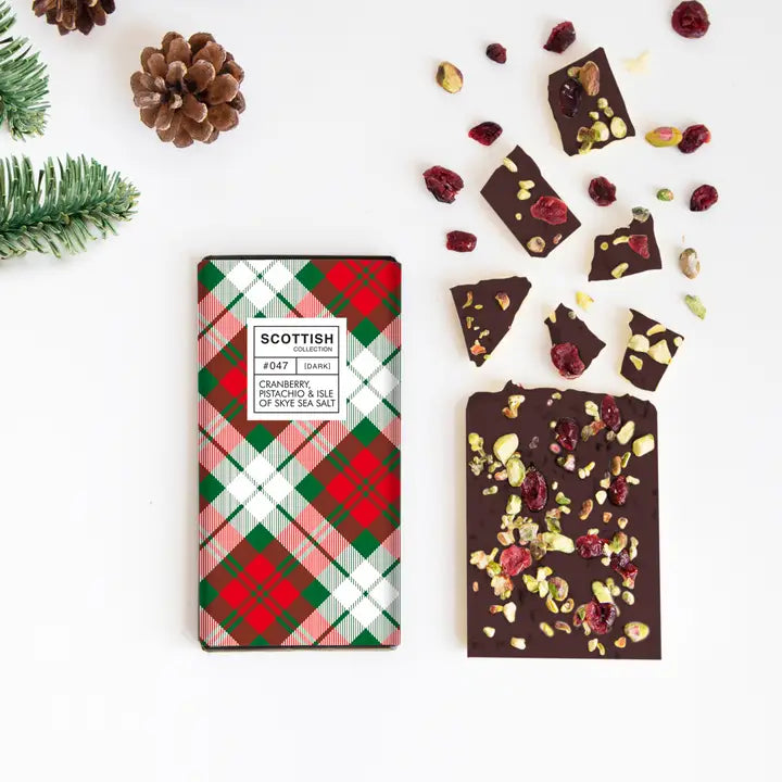 Cranberry, Pistachio & Sea Salt Dark Chocolate Bar by Quirky Chocolate