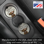 "Messy Hair Don't Care" Highland Coo Absorbent Stone Car Coaster