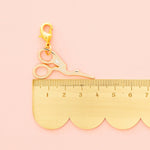 Gold Stork Embroidery Scissor Removable Zipper Charm