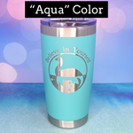 California Outline Tree Silhouette Laser Engraved Powder Coated 20oz Double Walled Insulated Tumbler