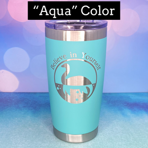 California Outline Tree Silhouette Laser Engraved Powder Coated 20oz Double Walled Insulated Tumbler