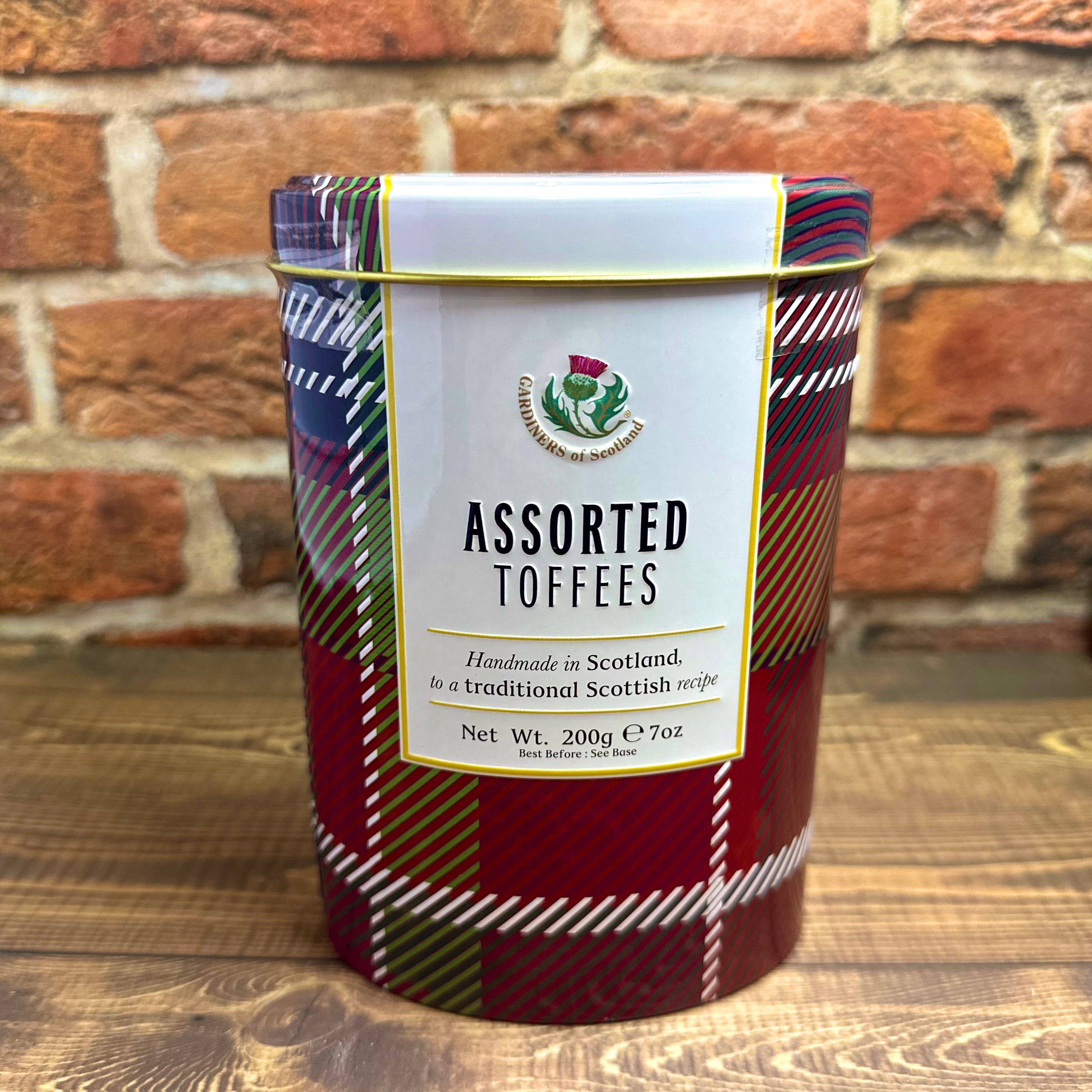 Assorted Toffee Tartan Tin 7oz