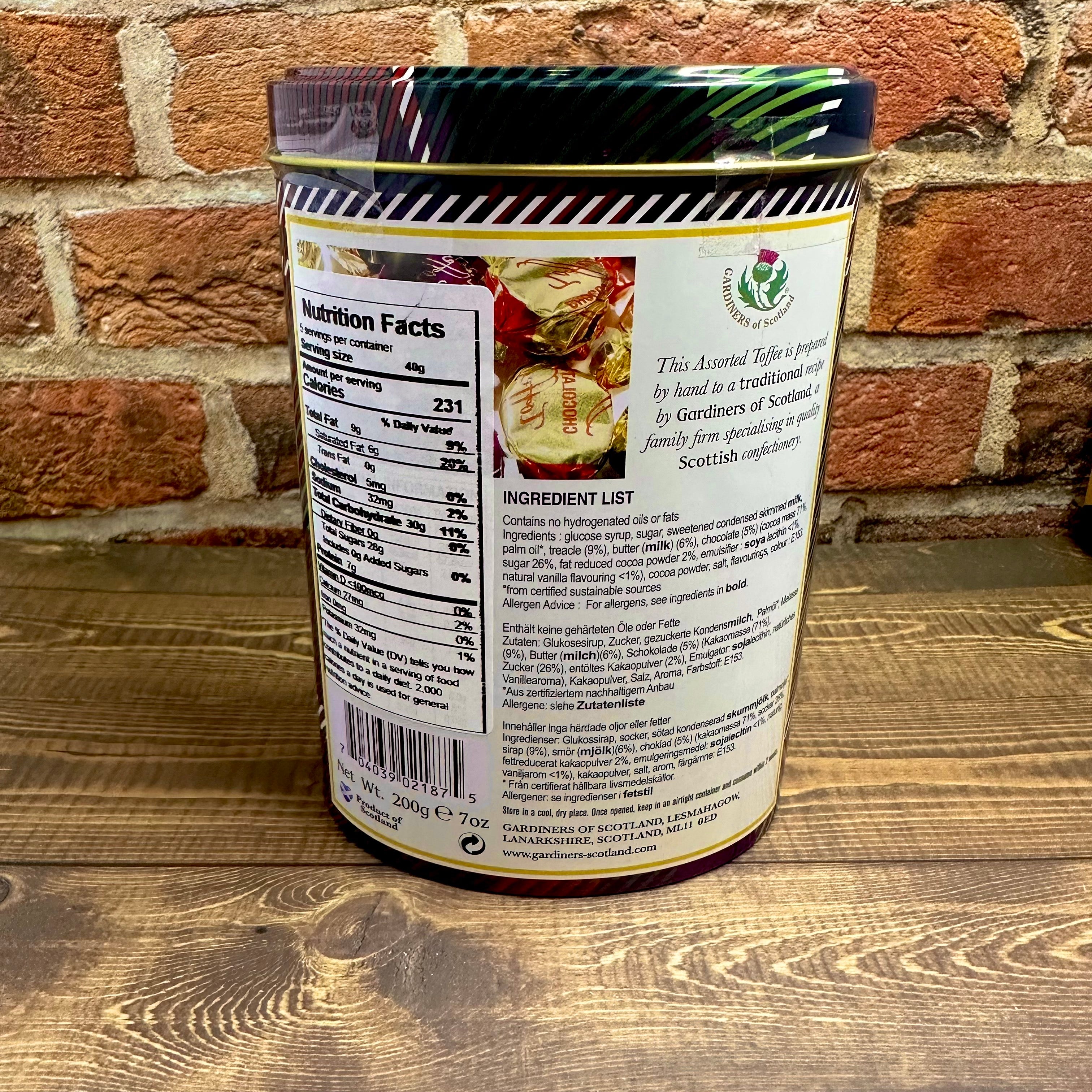 Assorted Toffee Tartan Tin 7oz