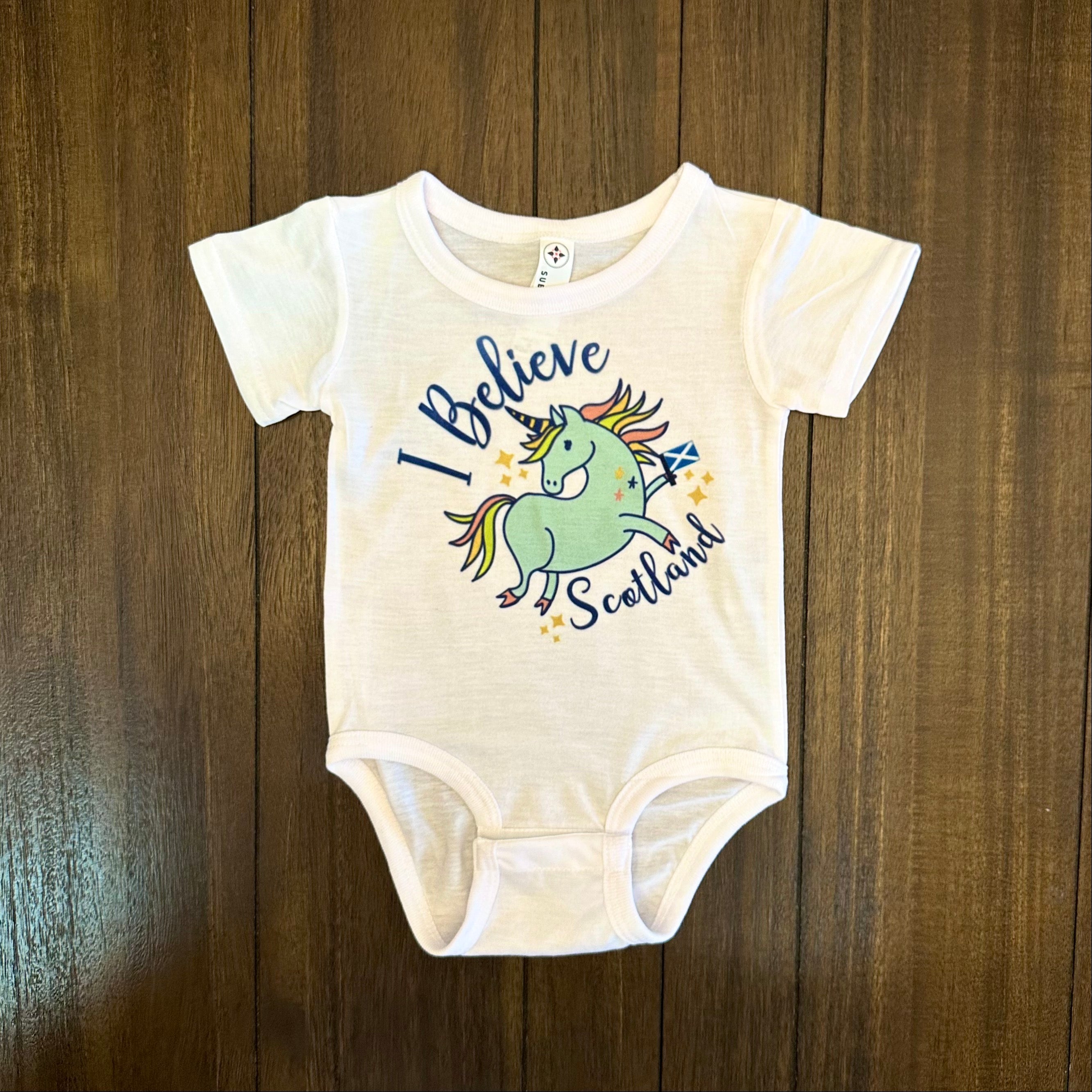 Infant Unicorn "I Believe, Scotland"Onesie