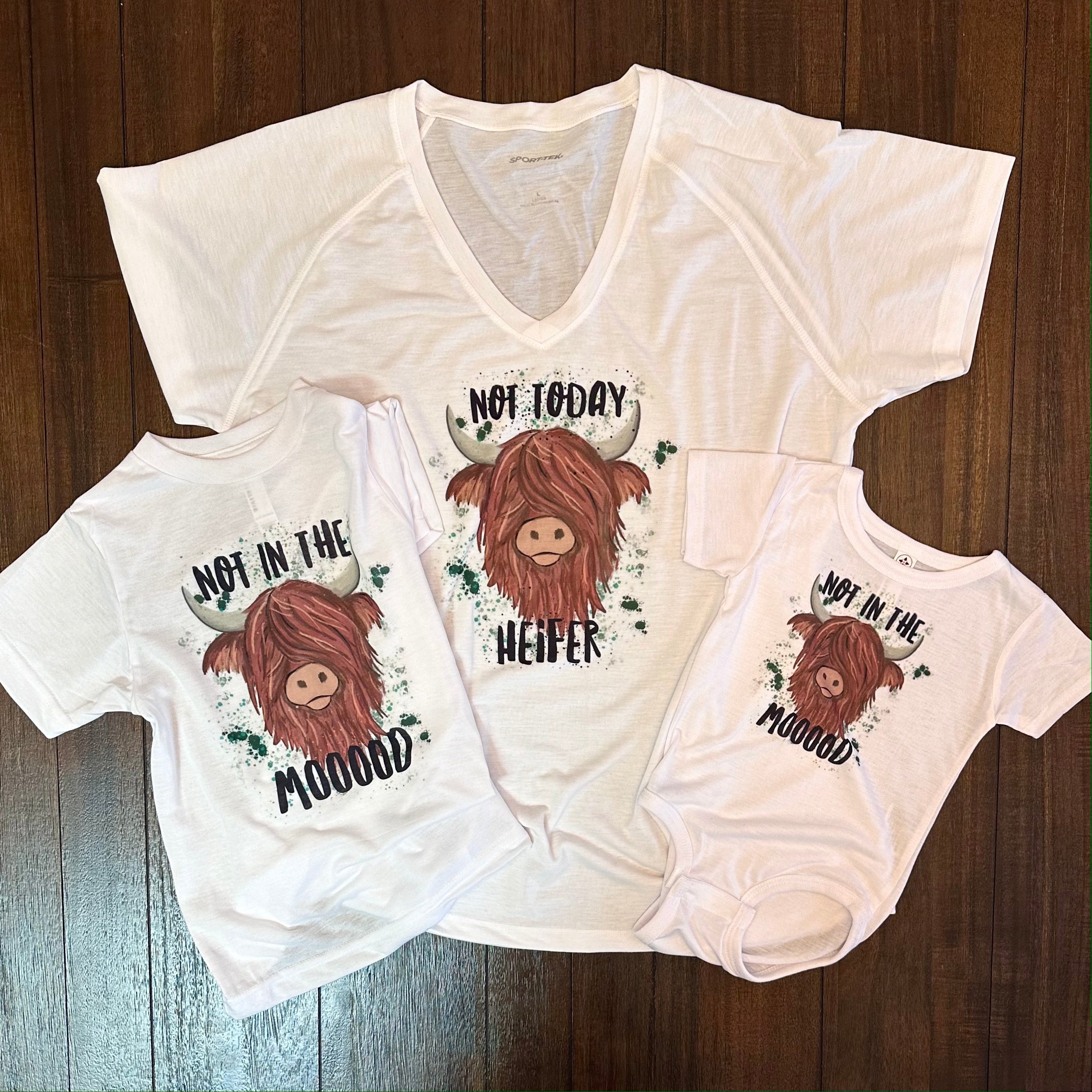 Not Today Heifer Highland Coo in Original Brown Women's V-Neck Shirt