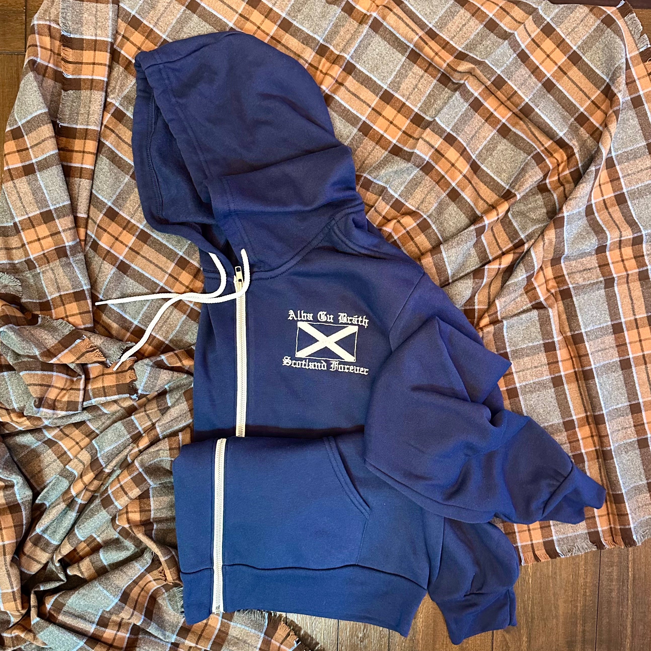 Alba Gu  Bràth, Scotland Forever Saltire Flag Fleece Unisex Sweatshirt Zipper Hoodie