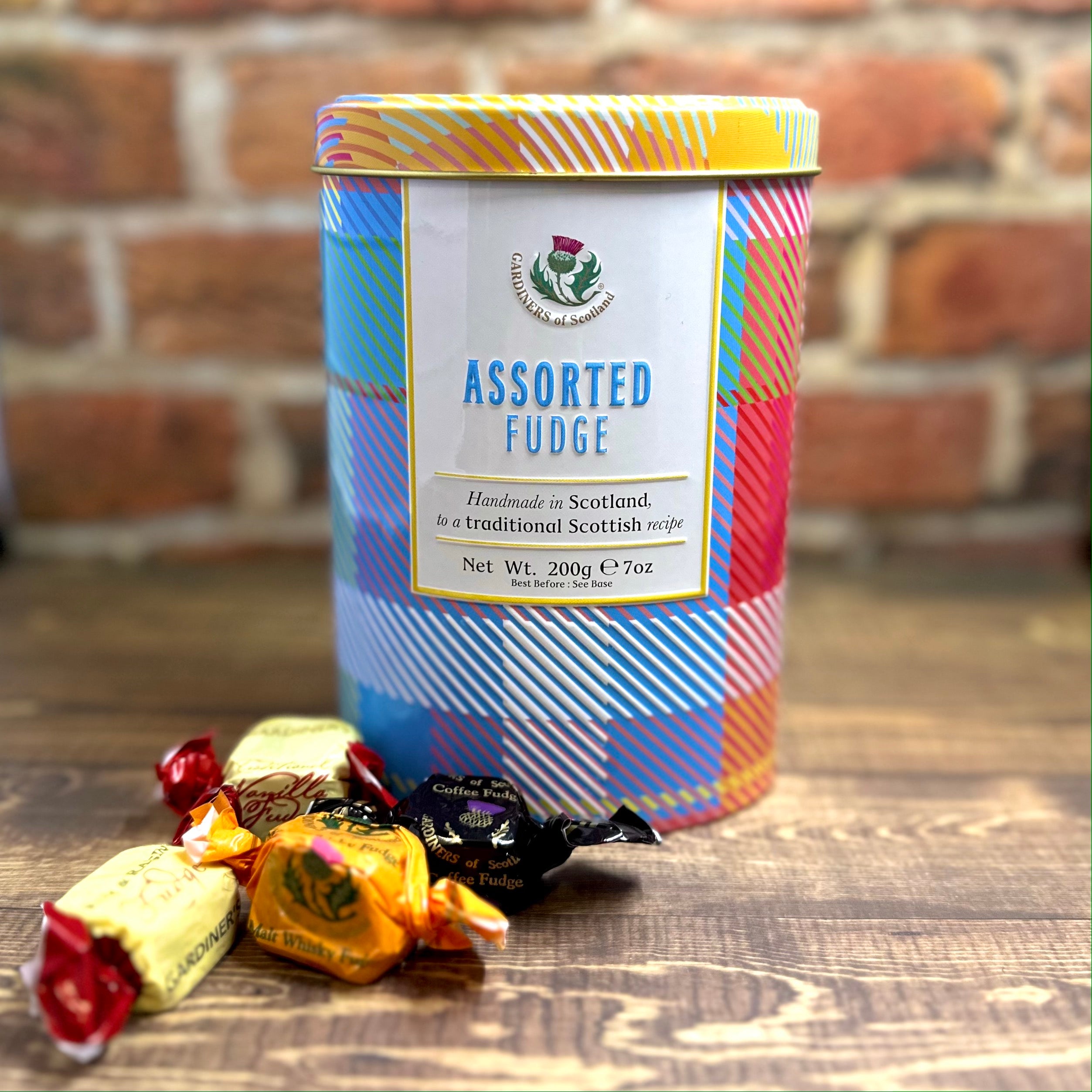 Assorted Toffee Tartan Tin 7oz