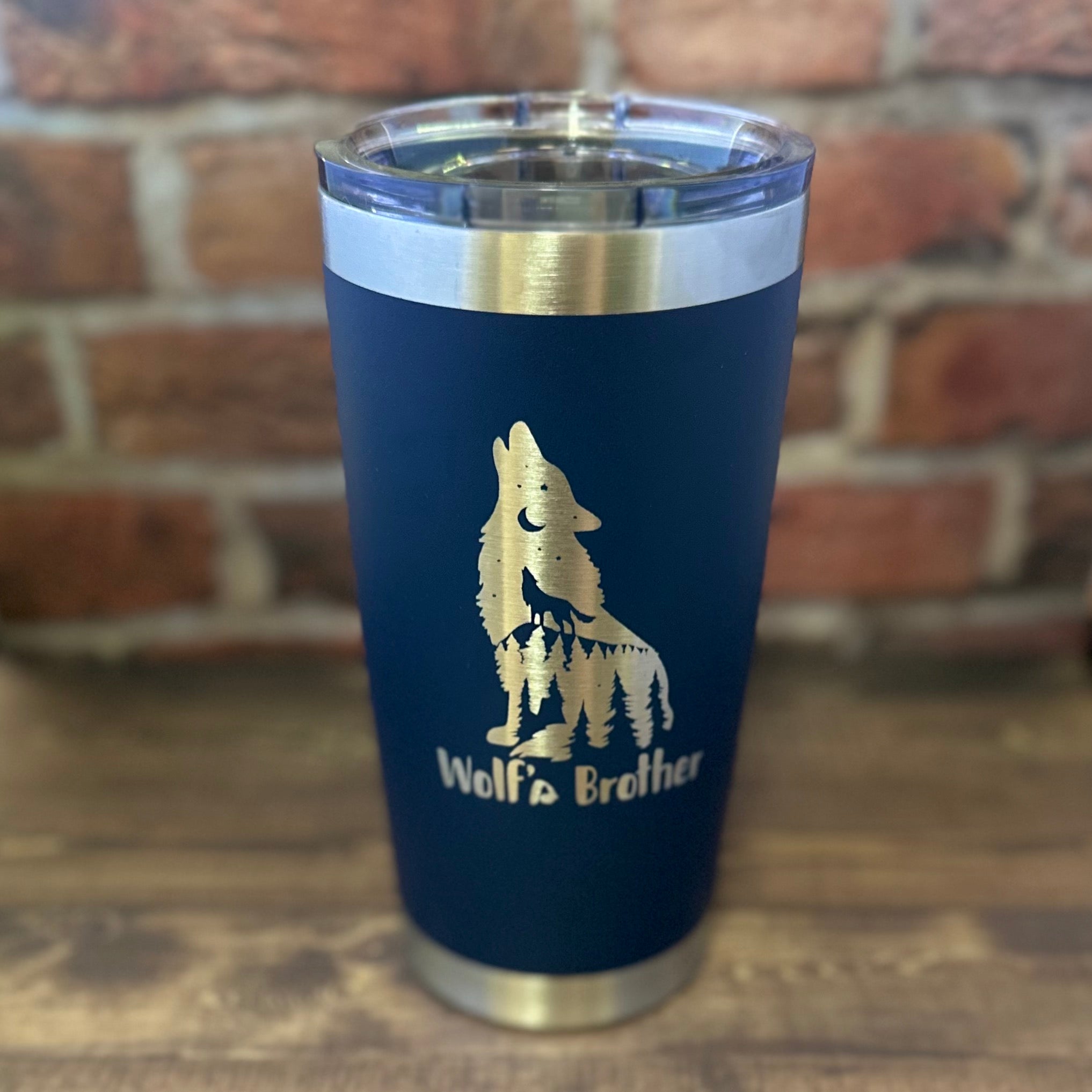 Wolf's Brother Laser Engraved Powder Coated 20oz Double Walled Insulated Tumbler - Outlander Inspiration