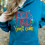 Red Hair Don't Care Scottish Thistle Embroidered Soft Fleece Unisex Sweatshirt Hoodie