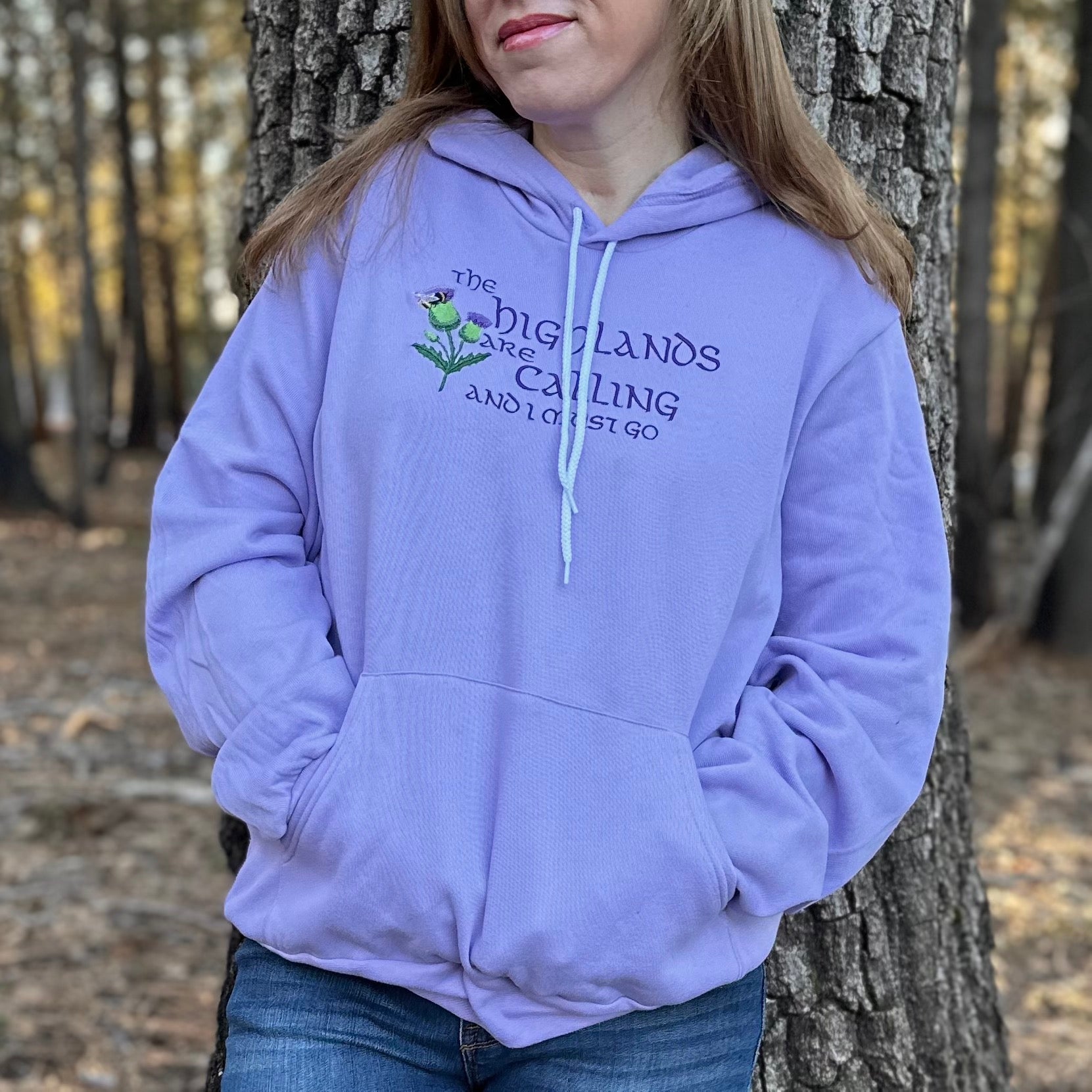 The Highlands are Calling Embroidered Soft Fleece Unisex Sweatshirt Hoodie