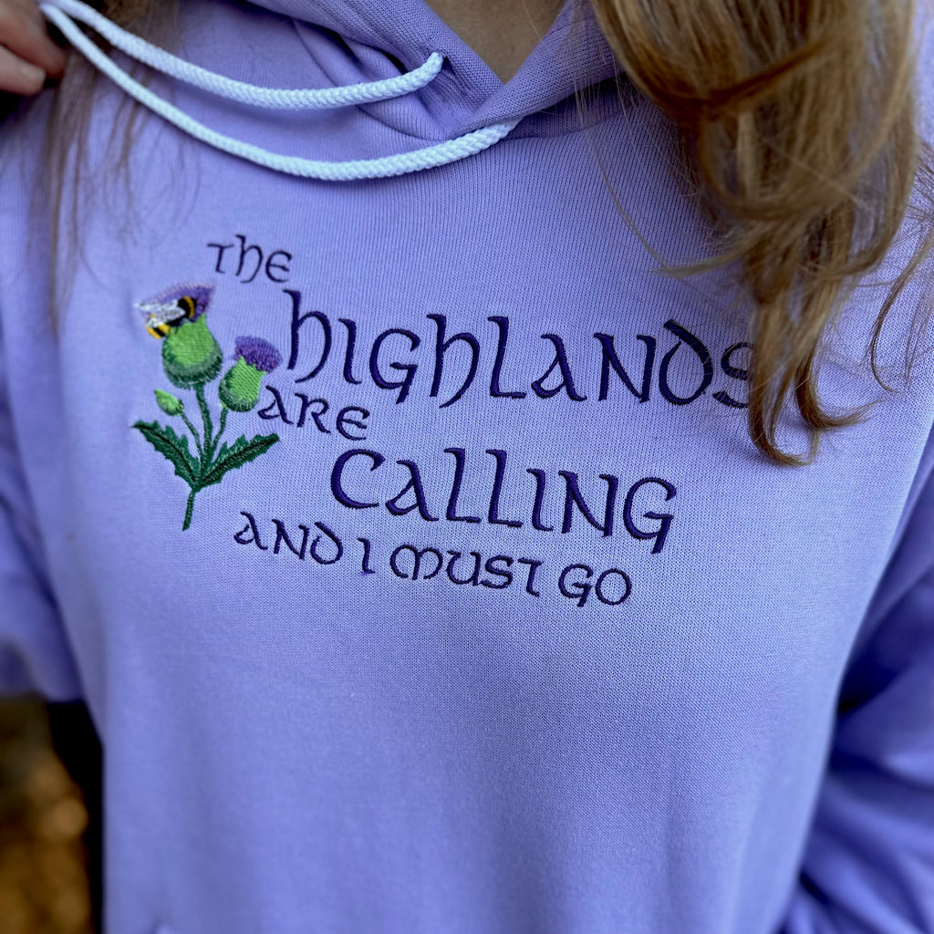 The Highlands are Calling Embroidered Soft Fleece Unisex Sweatshirt Hoodie