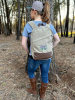 Dinna Fash Scottish Thistle Embroidered Cotton Canvas Backpack - Outlander Inspiration