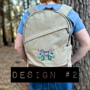 Dinna Fash Scottish Thistle Embroidered Cotton Canvas Backpack - Outlander Inspiration