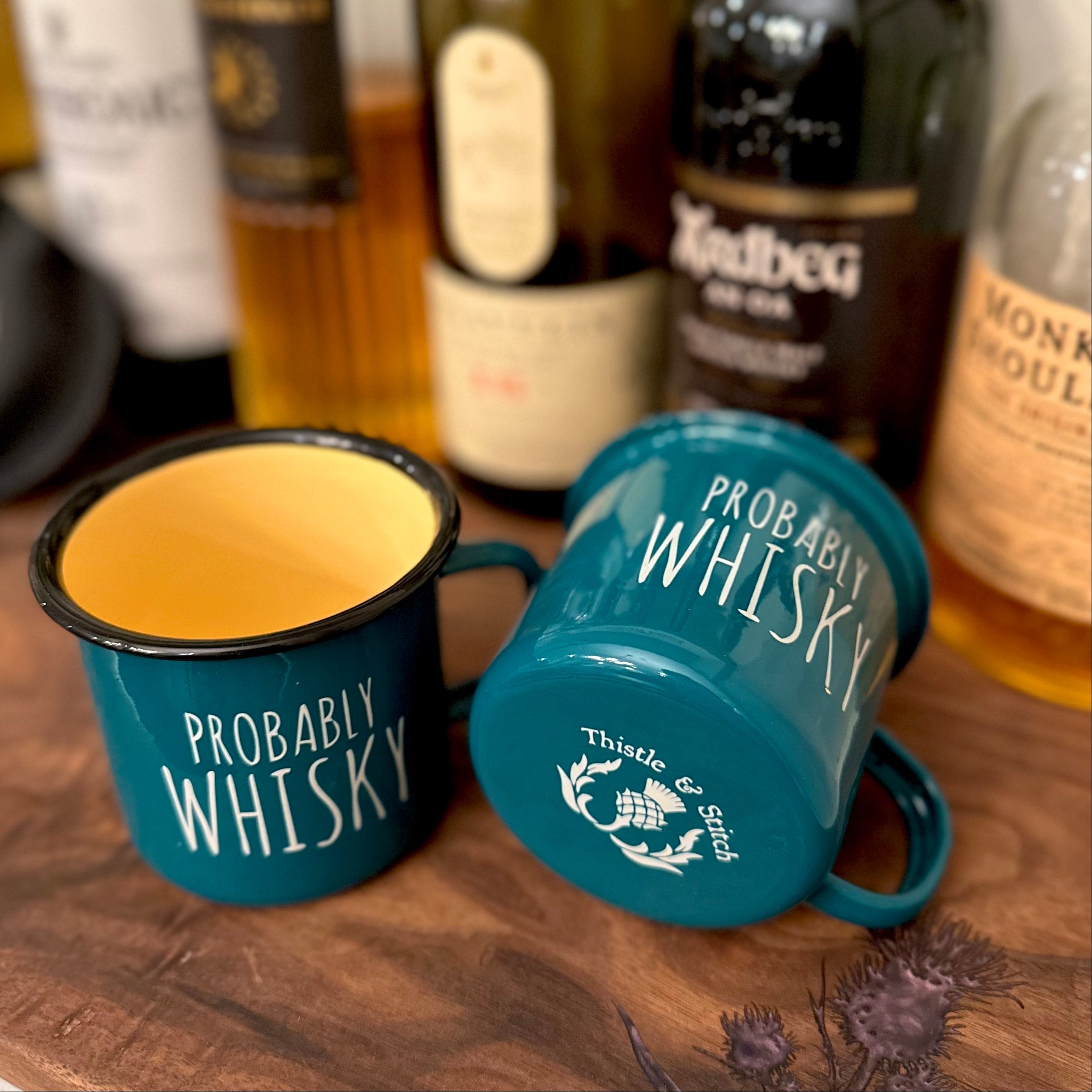 Probably Whisky 11oz Enamel Coffee Camp Mug – Thistle & Stitch