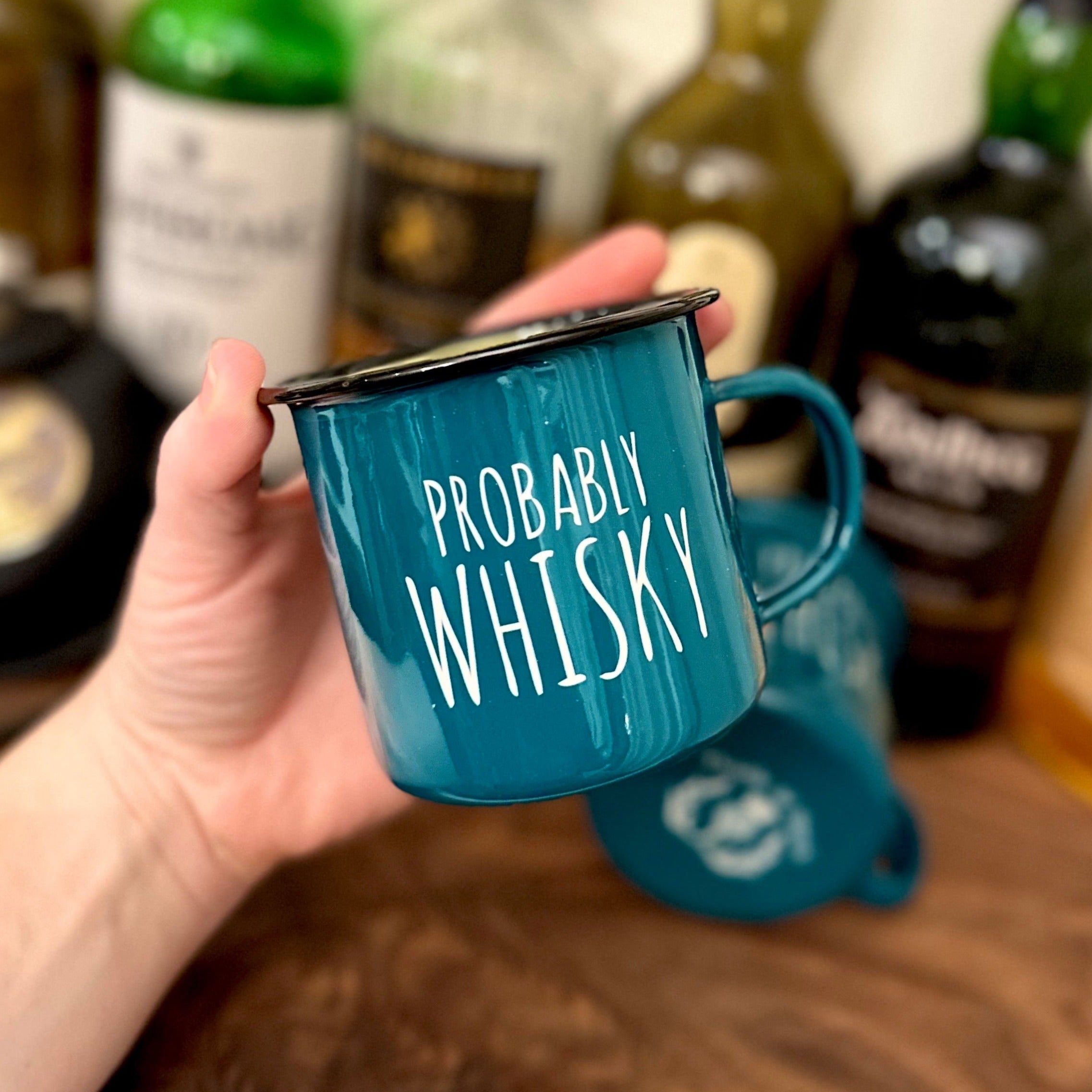 Probably Whisky 11oz Enamel Coffee Camp Mug – Thistle & Stitch