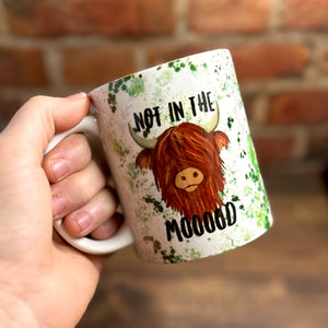 Brown Highland Coo Not Today Heifer or Not in the Mooood 11oz Ceramic Mug