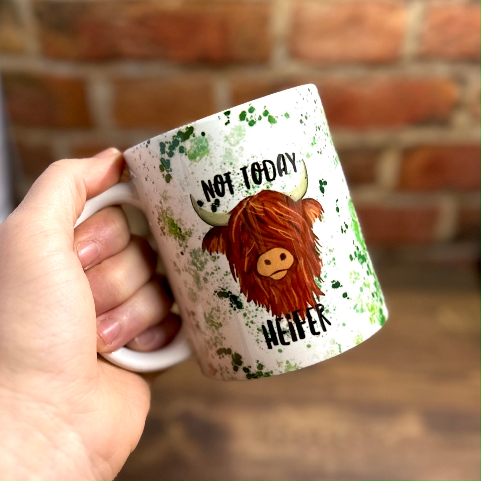 Brown Highland Coo Not Today Heifer or Not in the Mooood 11oz Ceramic Mug