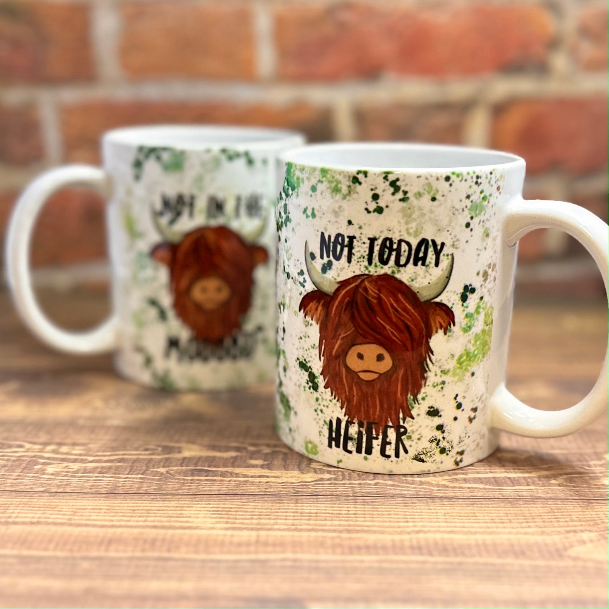 Brown Highland Coo Not Today Heifer or Not in the Mooood 11oz Ceramic Mug