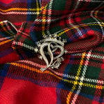 Luckenbooth Scottish Heart Shaped Brooch with Thistle and Crown