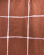 Chestnut Brown and Cream Large Windowpane Plaid Flannel Infinity or Blanket Scarf