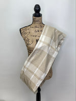 Neutrals in Cream and Beige Large Pattern Plaid Flannel Infinity or Blanket Scarf