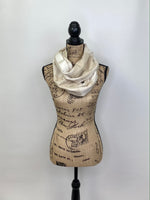 Neutrals in Cream and Beige Large Pattern Plaid Flannel Infinity or Blanket Scarf