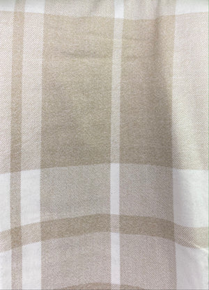 Neutrals in Cream and Beige Large Pattern Plaid Flannel Infinity or Blanket Scarf