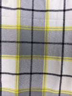 White, Gray, Black, and Yellow Plaid Flannel Infinity or Blanket Scarf