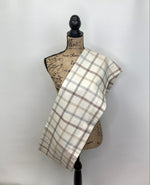 Neutrals in Cream with Tan, Brown, and Gray Plaid Flannel Infinity or Blanket Scarf