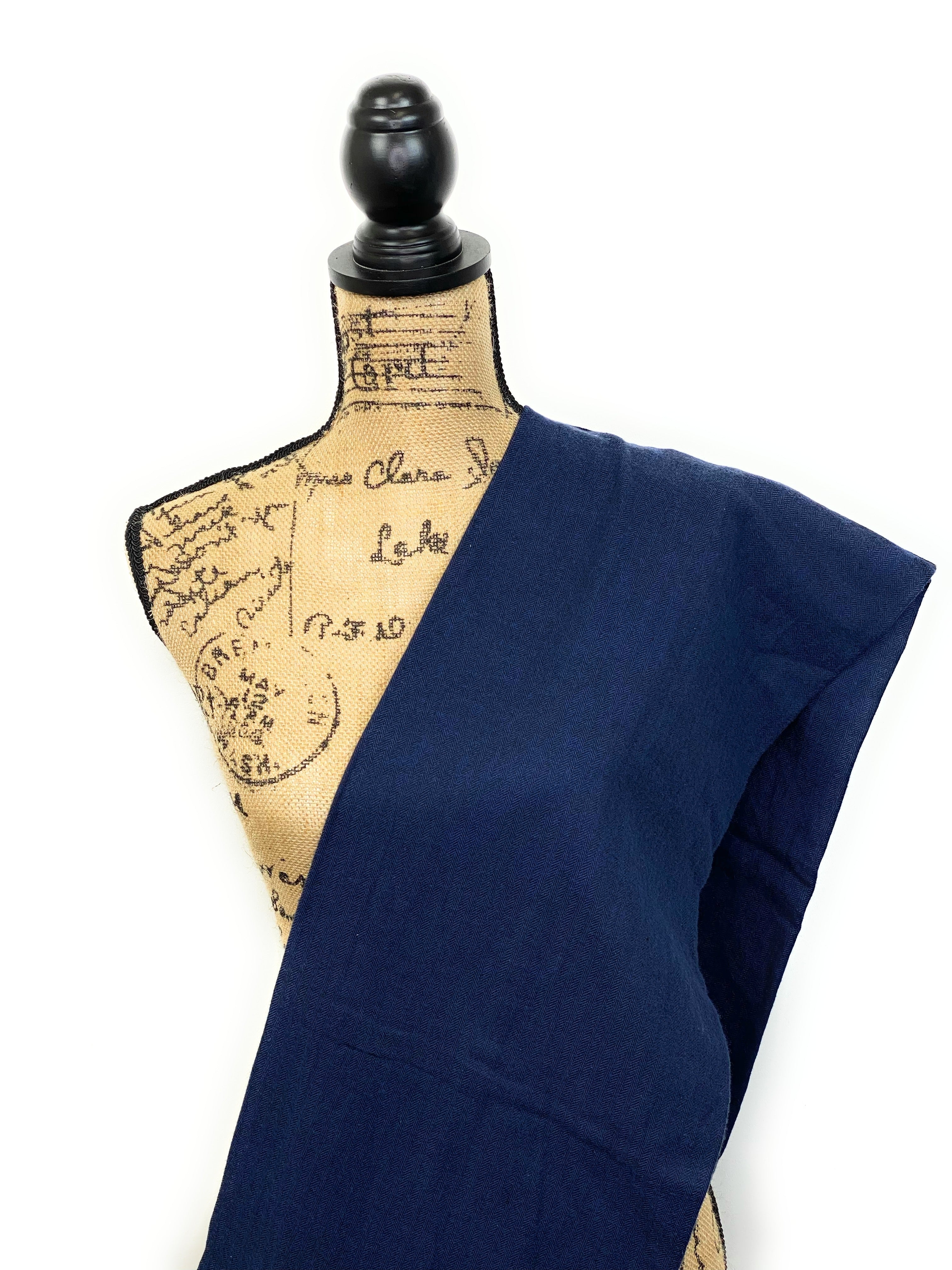 Blue Herringbone Lightweight Flannel Infinity or Blanket Scarf