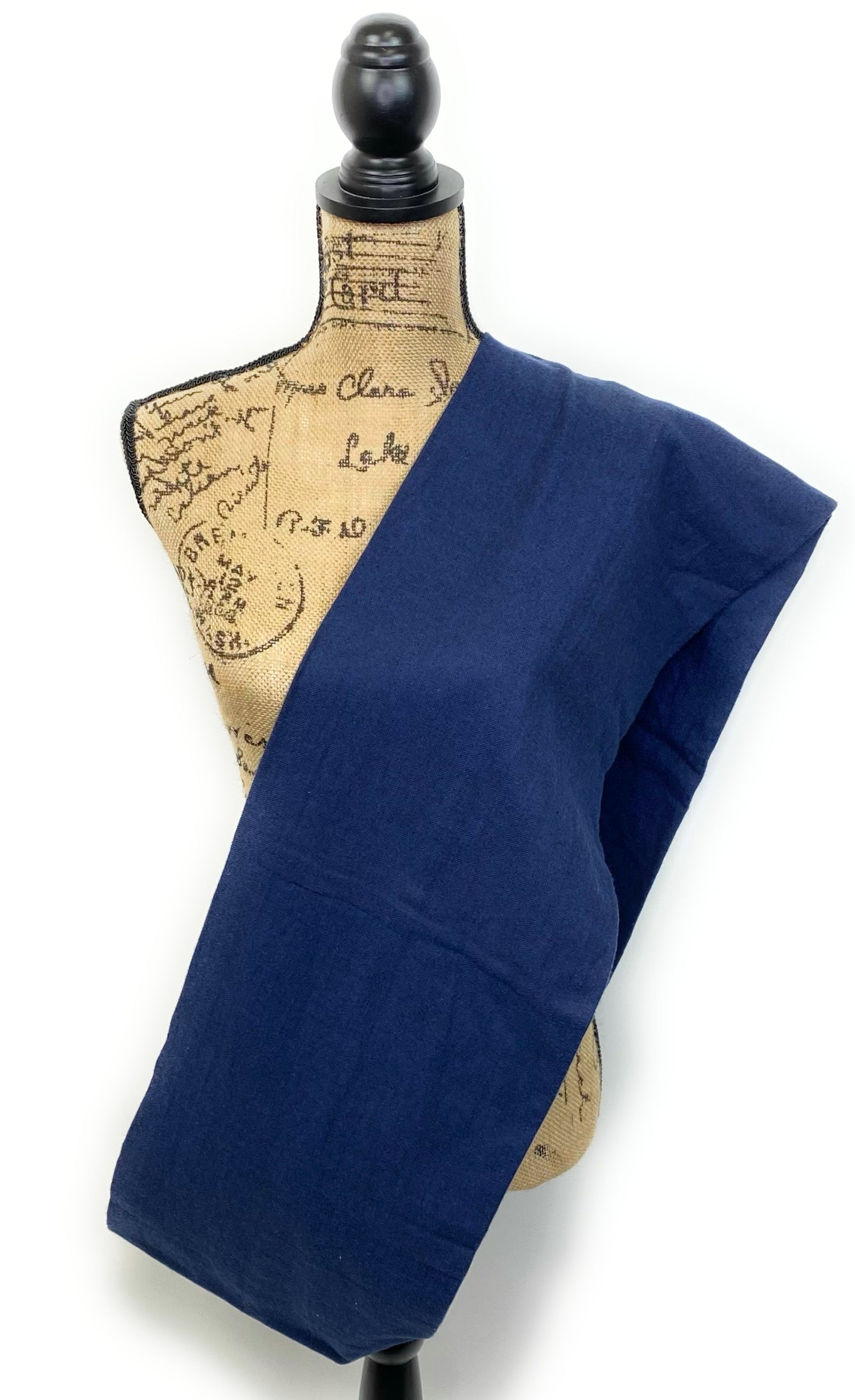 Blue Herringbone Lightweight Flannel Infinity or Blanket Scarf