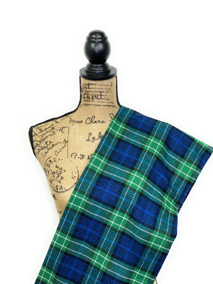 Classic Green, Blue, and White Plaid Flannel Infinity or Blanket Scarf
