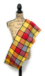 Colorful Red, Yellow, Orange, and Gray Block Plaid Flannel Infinity or Blanket Scarf